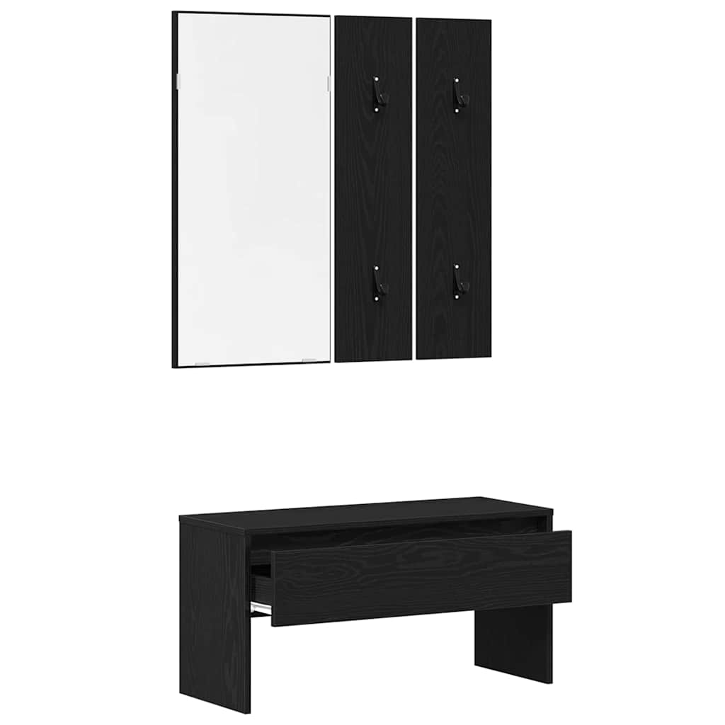 Ensemble de meubles d'entrée 4 pcs Chêne noir Bois d'ingénierie - XIOS