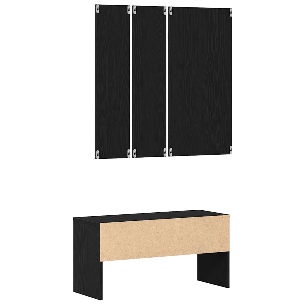 Ensemble de meubles d'entrée 4 pcs Chêne noir Bois d'ingénierie - XIOS