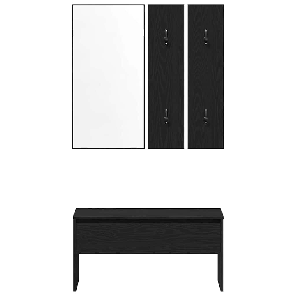 Ensemble de meubles d'entrée 4 pcs Chêne noir Bois d'ingénierie - XIOS
