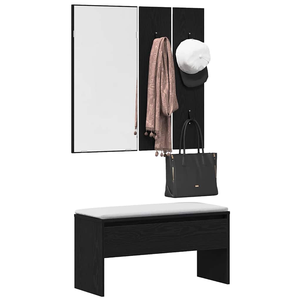 Ensemble de meubles d'entrée 4 pcs Chêne noir Bois d'ingénierie - XIOS