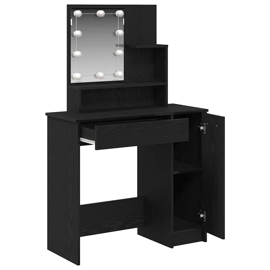Table de Toilette avec tiroir Chêne noir 86.5 x 35 x 136 cm - XIOS