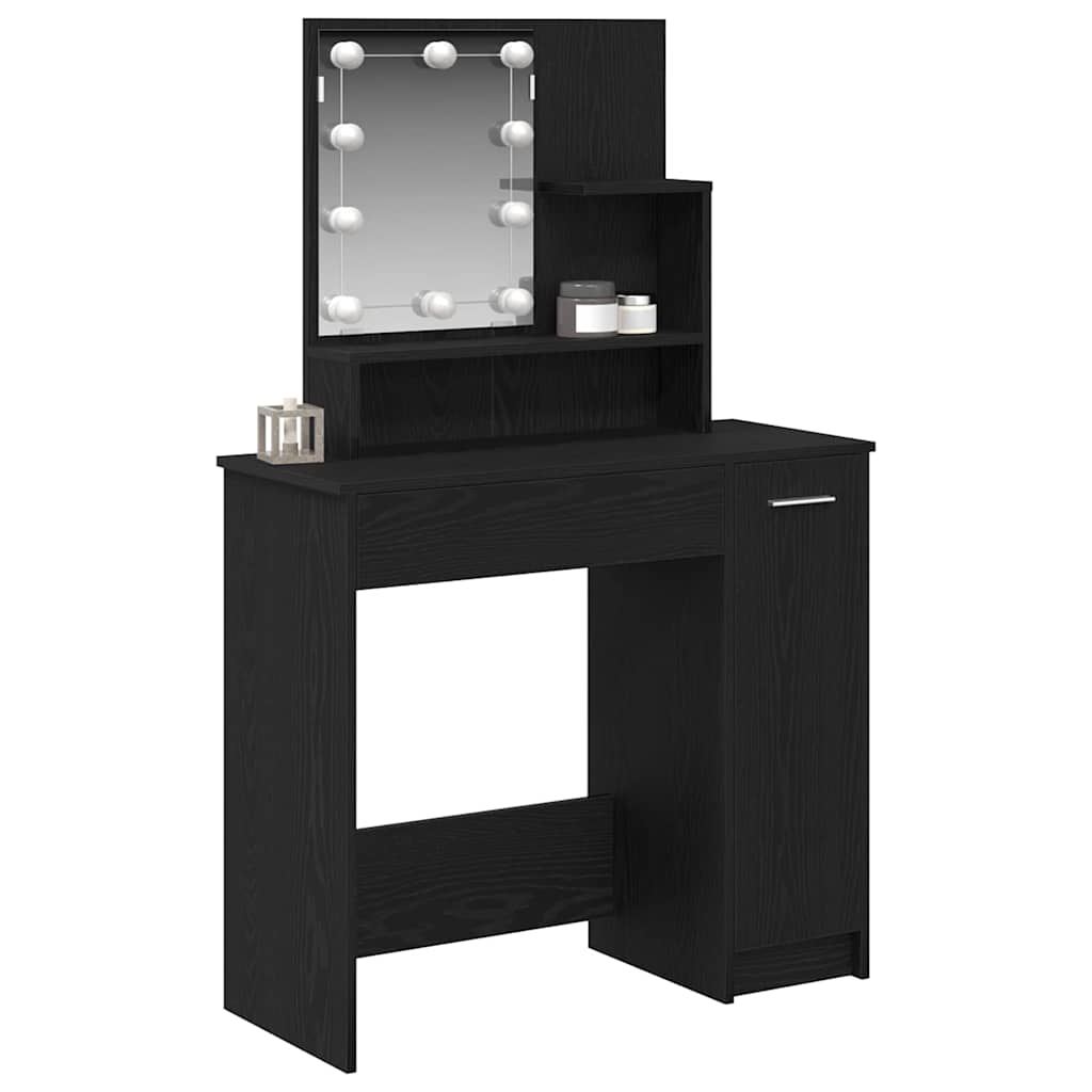 Table de Toilette avec tiroir Chêne noir 86.5 x 35 x 136 cm - XIOS