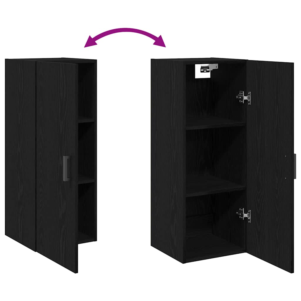 Armoire murale en chêne noir 34,5 x 34 x 90 cm Bois d'ingénierie - XIOS
