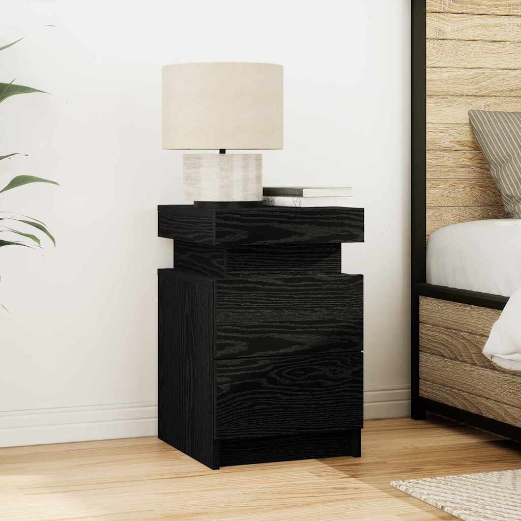 Cabinet de chevet Chêne noir 35 x 39 x 55 cm Bois d'ingénierie - XIOS