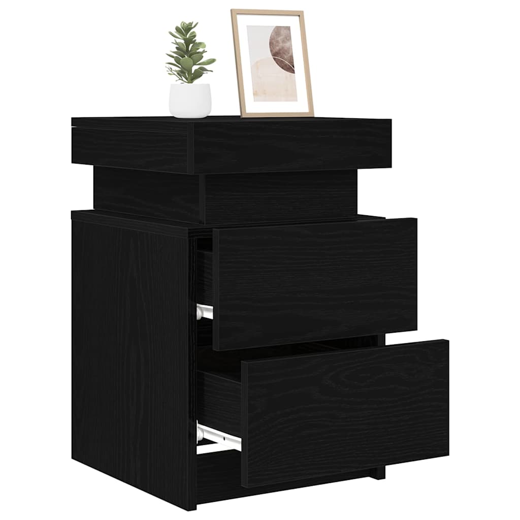 Cabinet de chevet Chêne noir 35 x 39 x 55 cm Bois d'ingénierie - XIOS