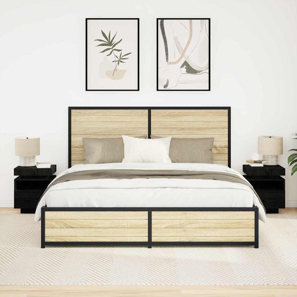 Cabinet de Chevet 2 pcs Chêne noir 40 x 39 x 48.5 cm