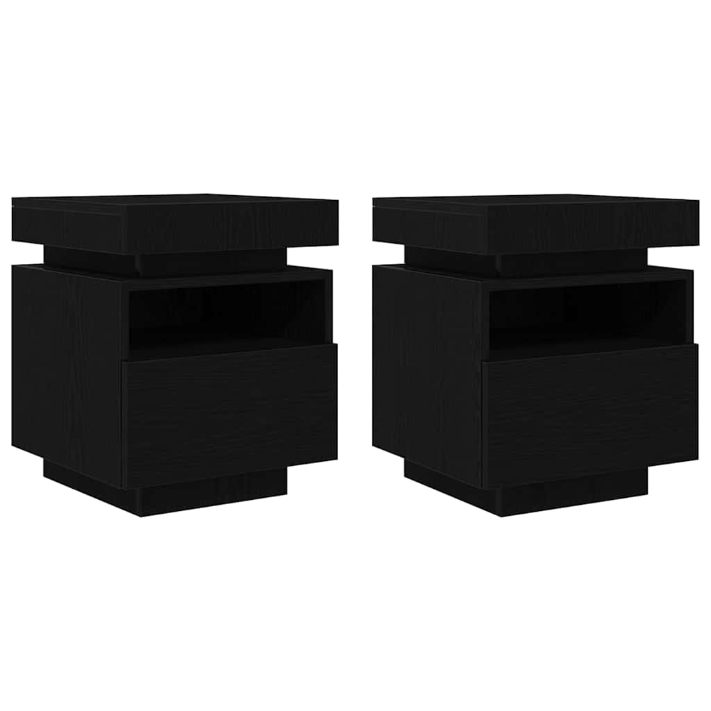 Cabinet de chevet 2 pcs Chêne noir 40 x 39 x 48,5 cm - XIOS