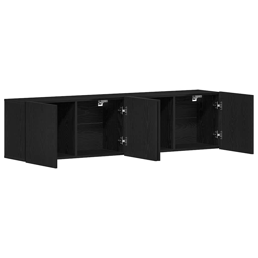 Meubles TV 2 pièces Chêne noir 160 x 30 x 41 cm Bois d'ingénierie - XIOS