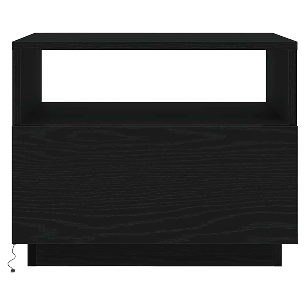 Table basse avec lumières LED chêne noir 50x49x40 cm - XIOS