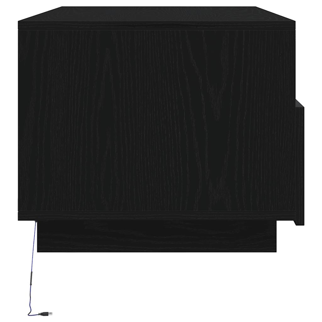 Table basse avec lumières LED chêne noir 90x49x40 cm - XIOS
