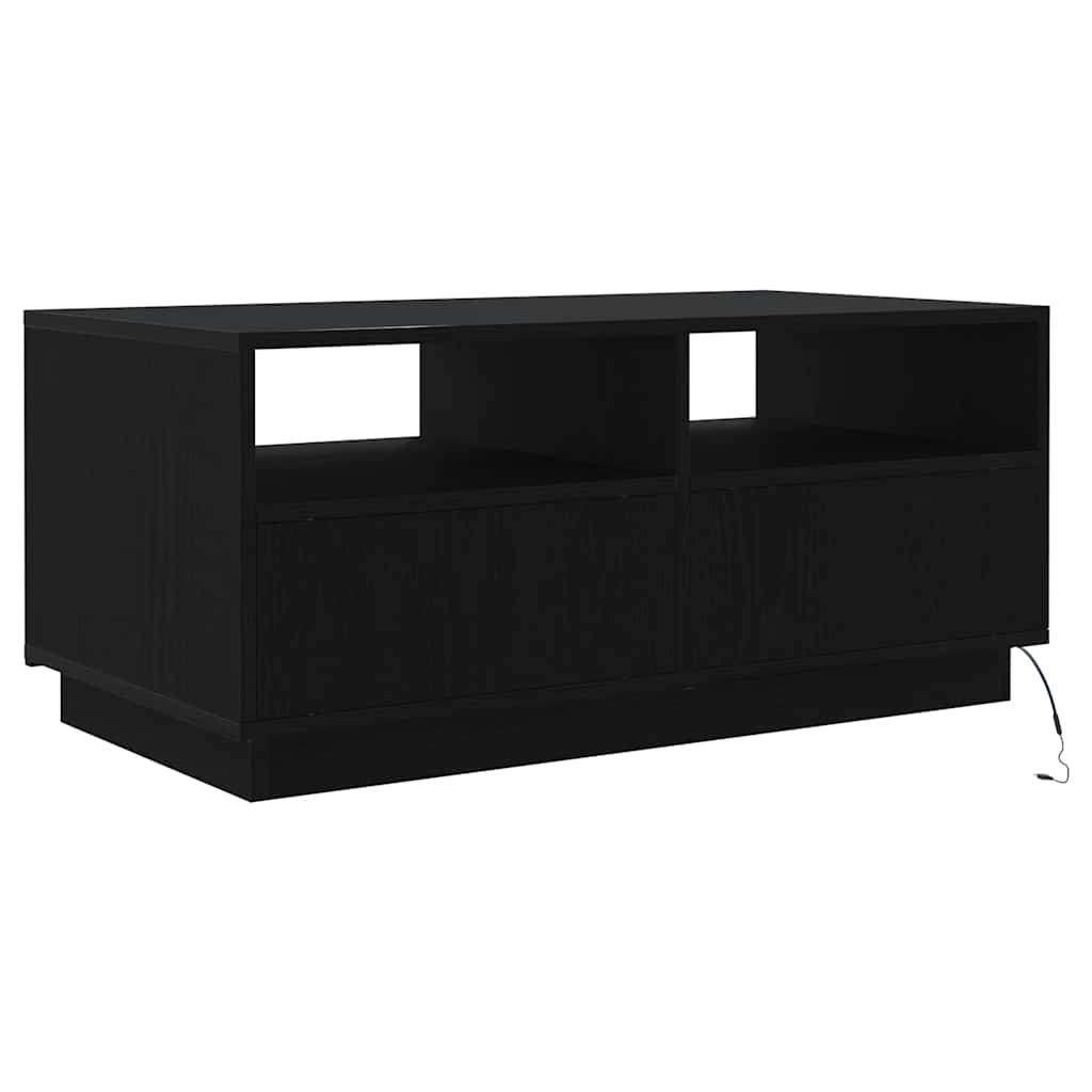 Table basse avec lumières LED chêne noir 90x49x40 cm - XIOS