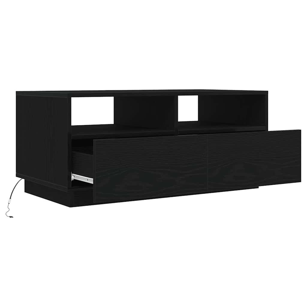 Table basse avec lumières LED chêne noir 90x49x40 cm - XIOS