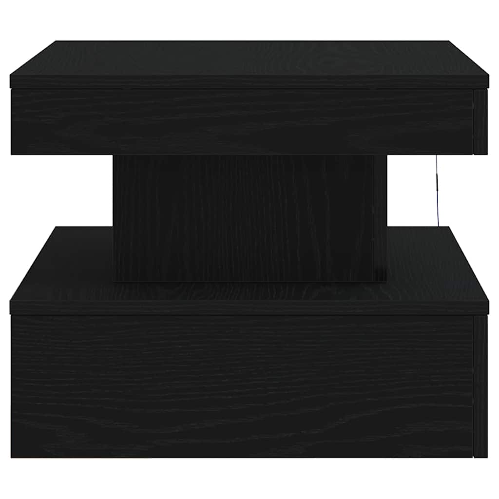 Table basse avec lumières LED chêne noir 50x50x40 cm - XIOS