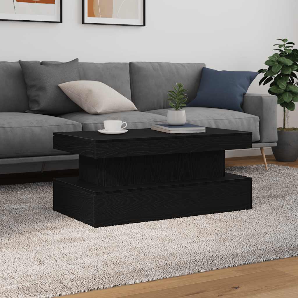 Table basse avec lumières LED chêne noir 90x50x40 cm - XIOS