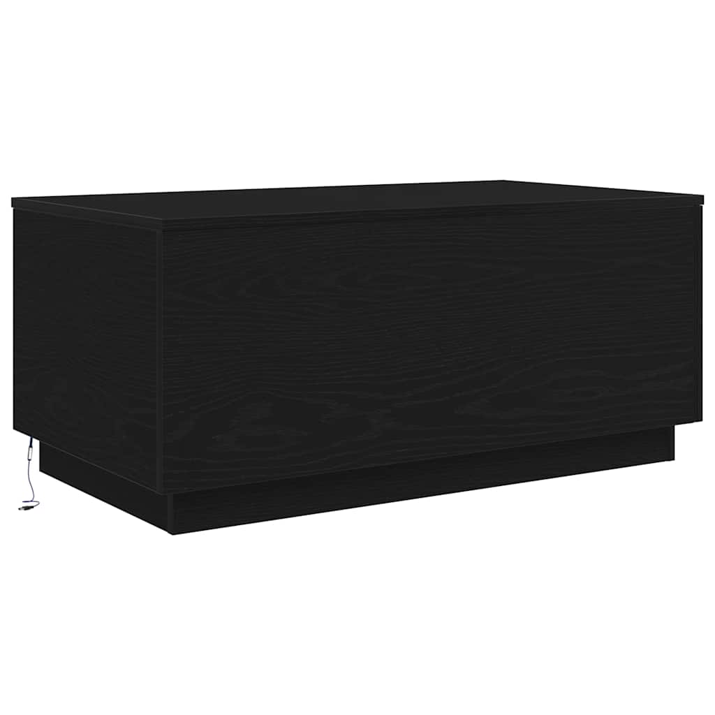 Table basse avec lumières LED chêne noir 90x50x40 cm - XIOS