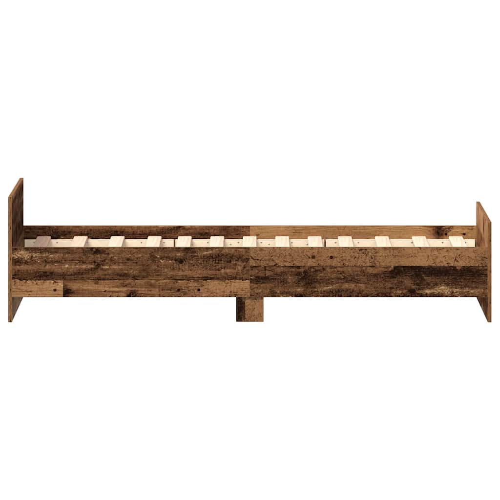 Cadre de lit sans matelas vieux bois 75x190 cm bois ingénierie - XIOS