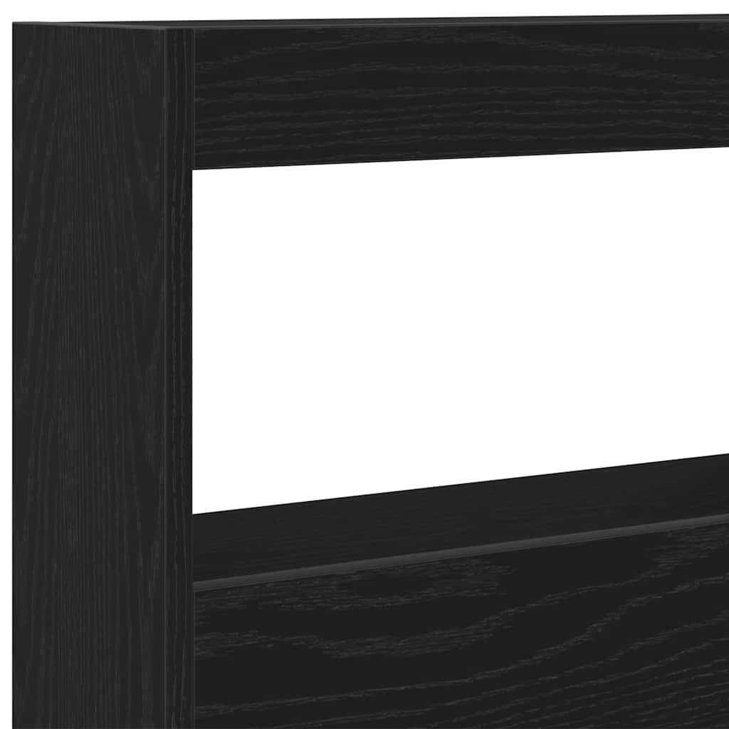 Armoire tête de lit avec LED chêne noir 100x17x102 cm