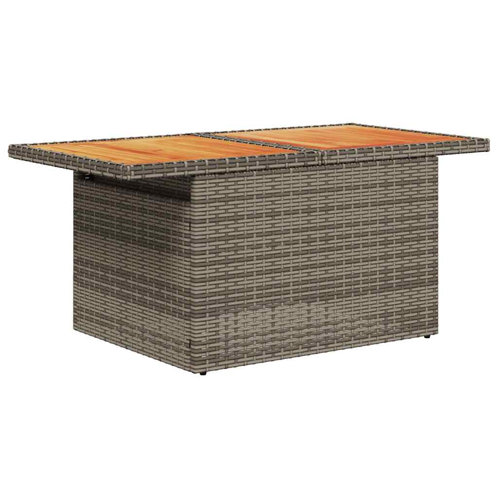 Salon de jardin avec coussins 10 pcs gris résine tressée acacia