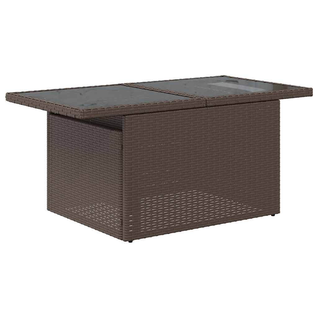 Salon de jardin 6 pcs avec coussins marron résine tressée