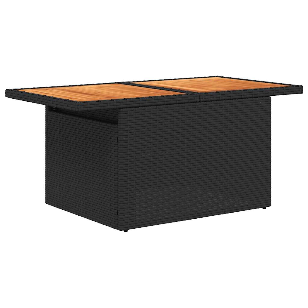 Salon de jardin avec coussins 7pcs marron résine tressée acacia