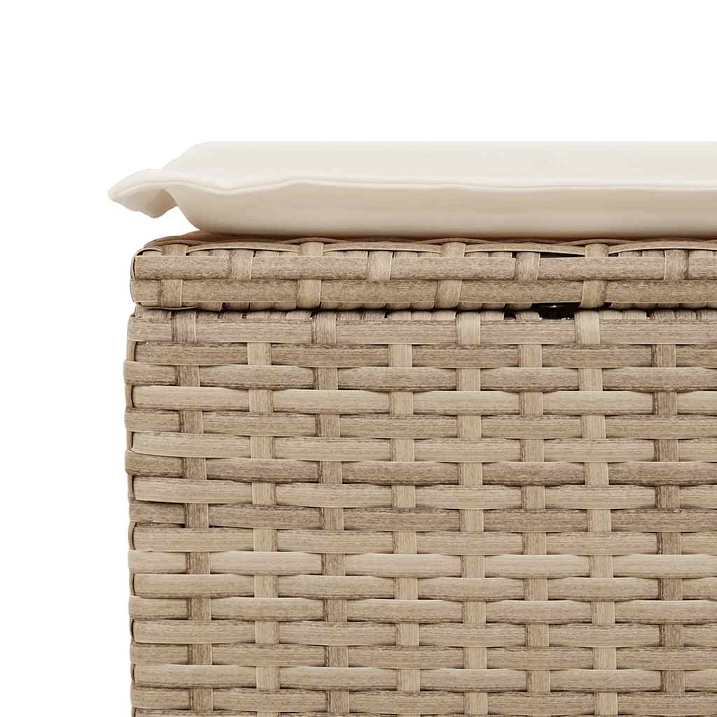 Salon de jardin avec coussins 2 pcs beige résine tressée acacia