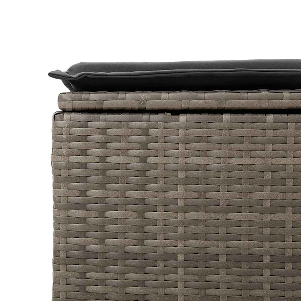 Salon de jardin 2 pcs avec coussins gris résine tressée acacia