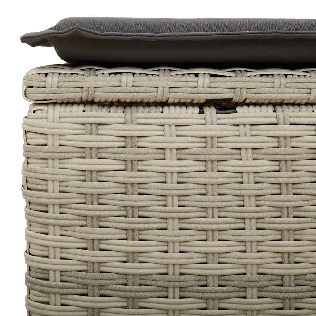 Salon de jardin 2 pcs avec coussins gris clair polyrotin acacia