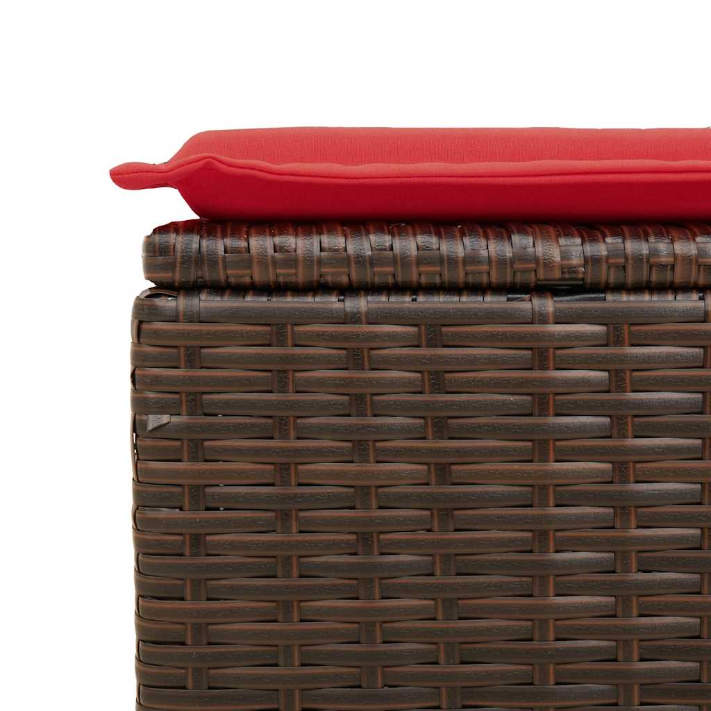 Salon de jardin avec coussins 2pcs marron résine tressée acacia
