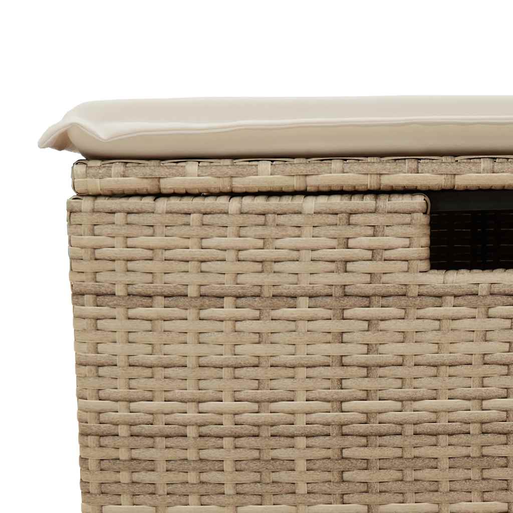 Salon de jardin avec coussins 2 pcs beige résine tressée acacia