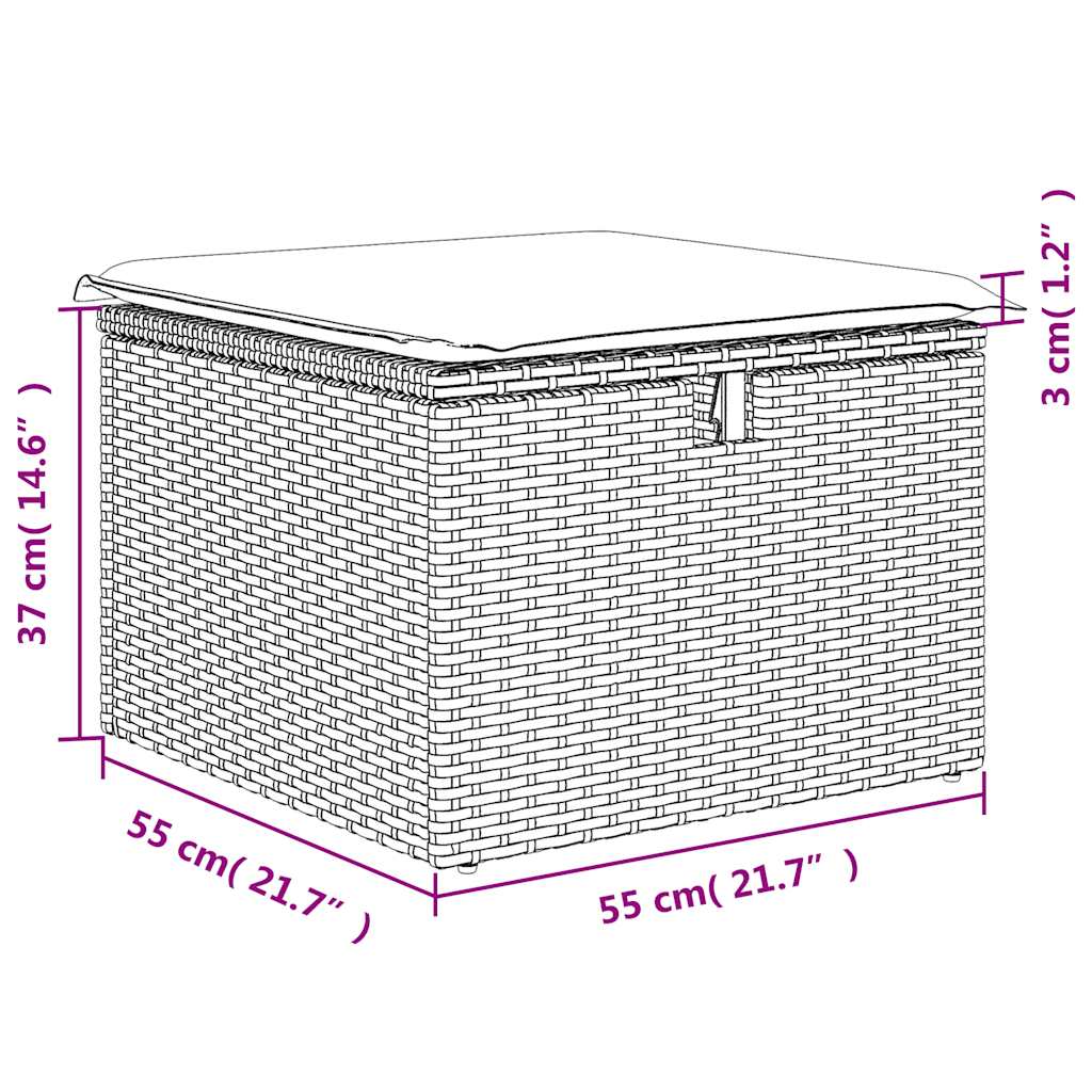 Salon de jardin avec coussins 2 pcs beige résine tressée acacia