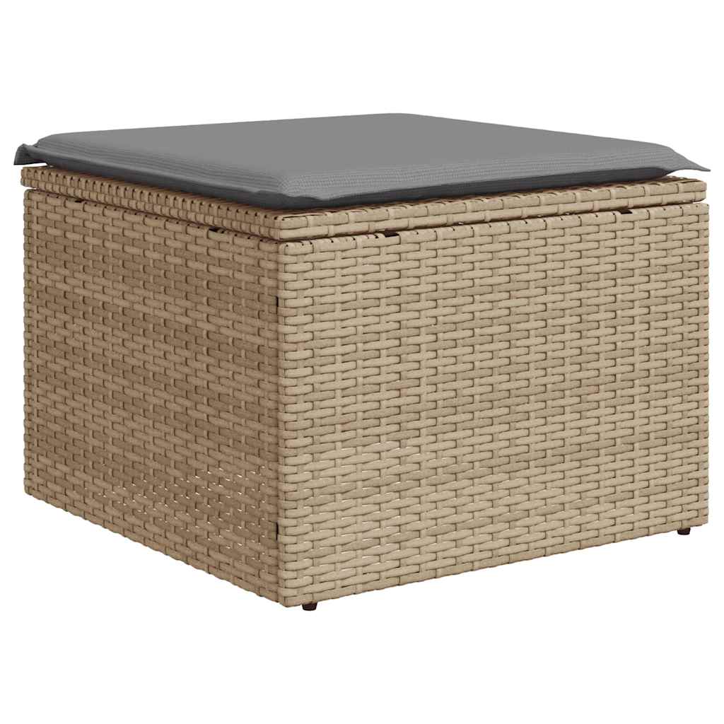 Salon de jardin avec coussins 2 pcs beige résine tressée acacia