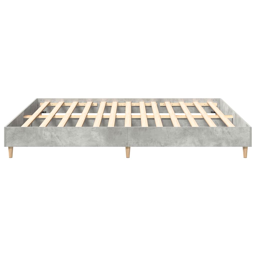 Cadre de lit sans matelas gris béton 200x200 cm bois ingénierie - XIOS