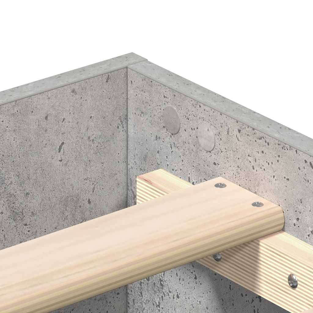 Cadre de lit sans matelas gris béton 200x200 cm bois ingénierie - XIOS