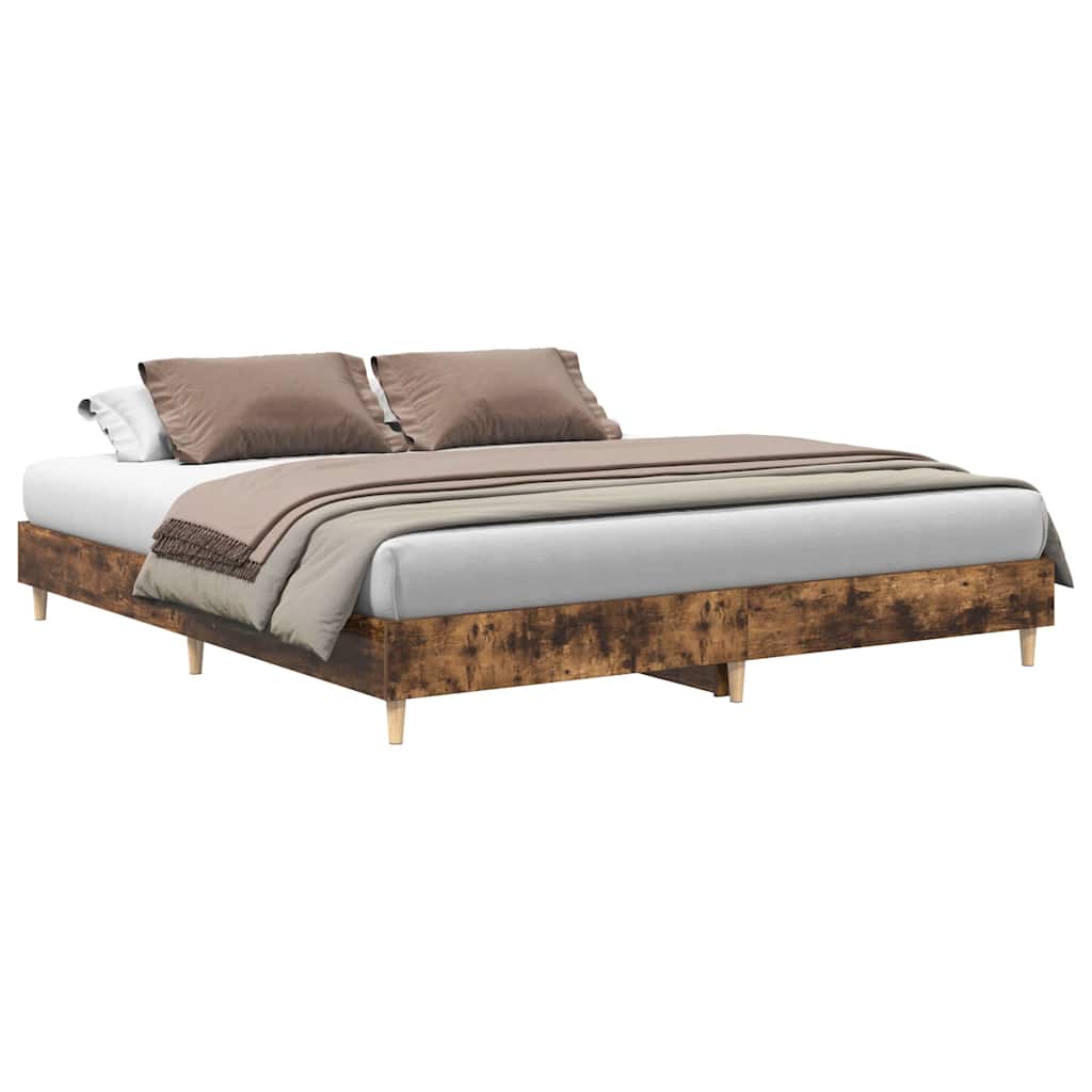 Cadre de lit sans matelas chêne fumé 200x200 cm bois ingénierie - XIOS