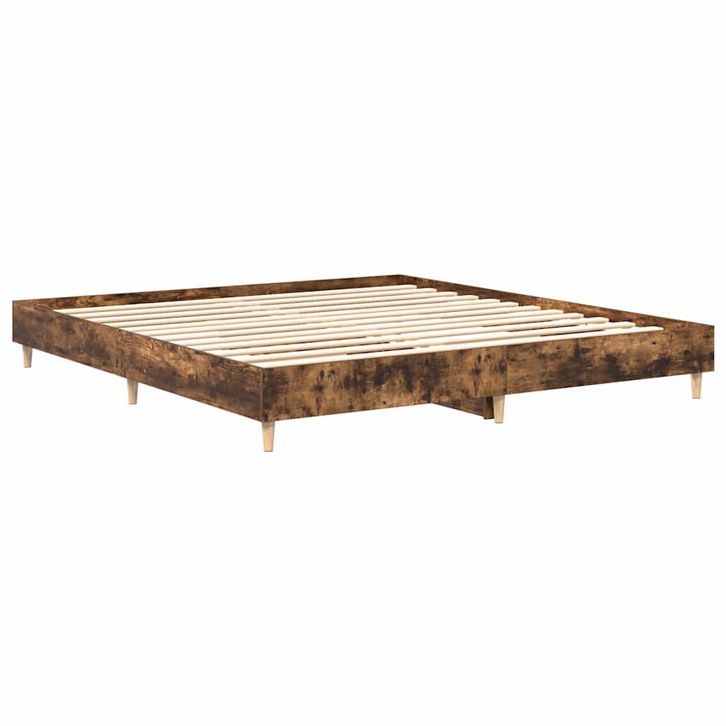 Cadre de lit sans matelas chêne fumé 200x200 cm bois ingénierie - XIOS