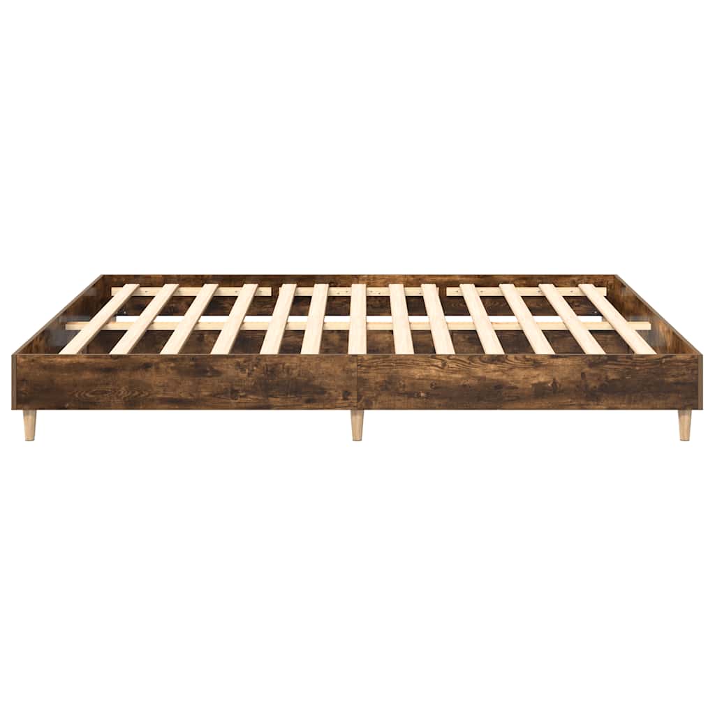 Cadre de lit sans matelas chêne fumé 200x200 cm bois ingénierie - XIOS
