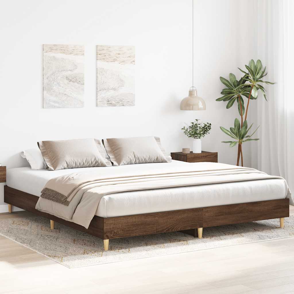 Cadre de lit sans matelas chêne marron 200x200 cm