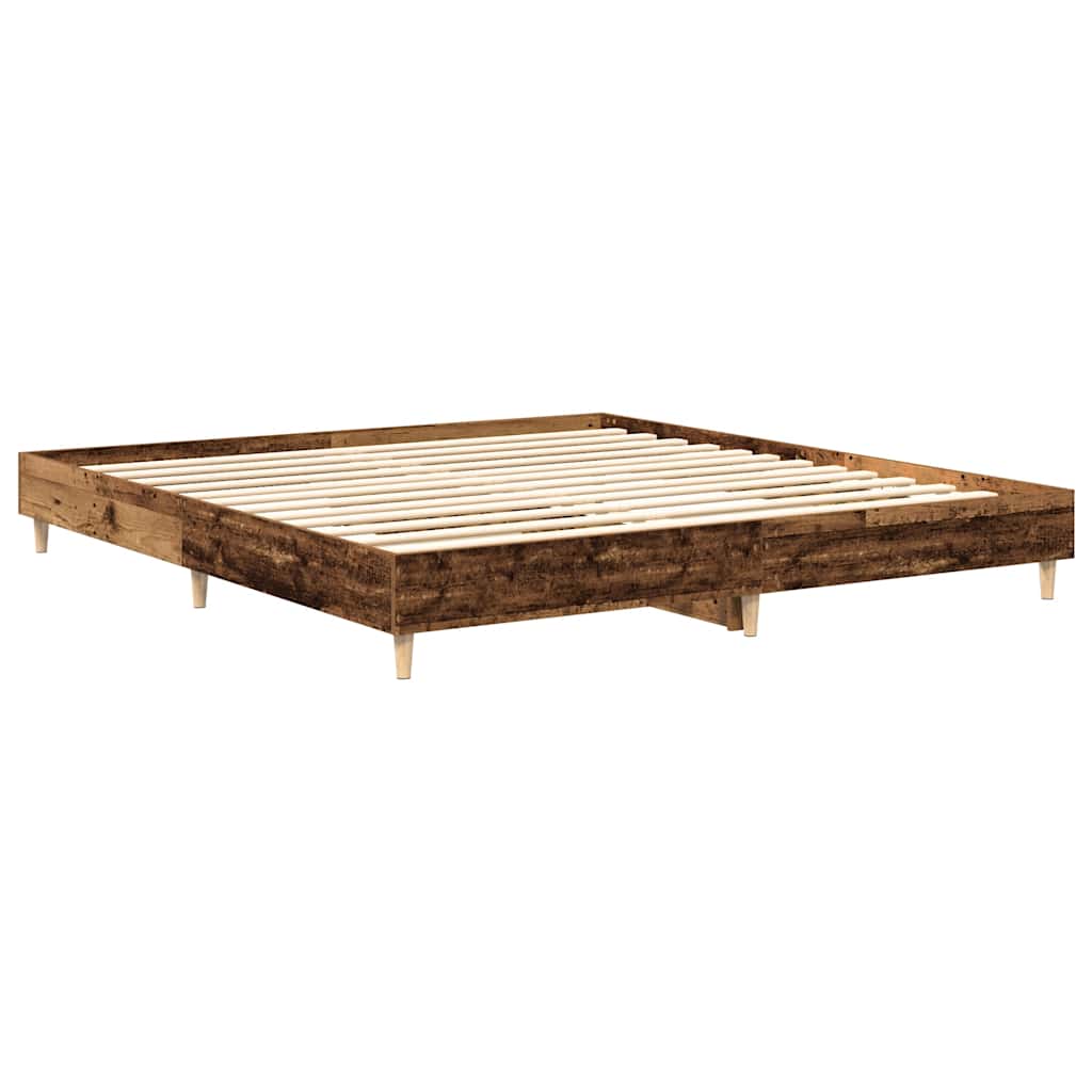 Cadre de lit sans matelas vieux bois 200x200 cm bois ingénierie - XIOS