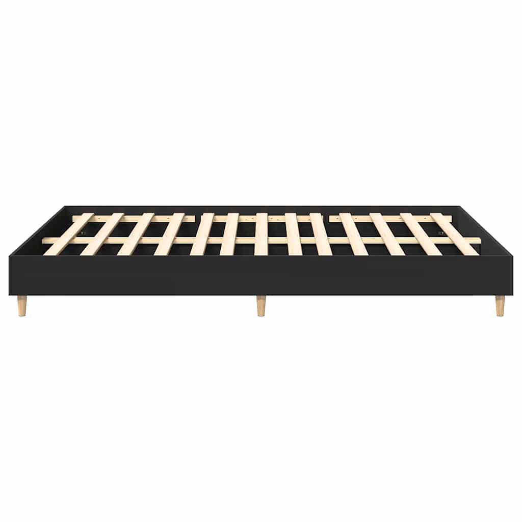 Cadre de lit sans matelas noir 150x200 cm bois d'ingénierie - XIOS