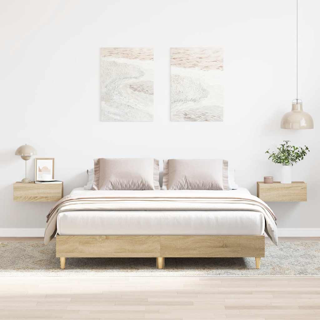 Cadre de lit sans matelas chêne sonoma 150x200 cm - XIOS