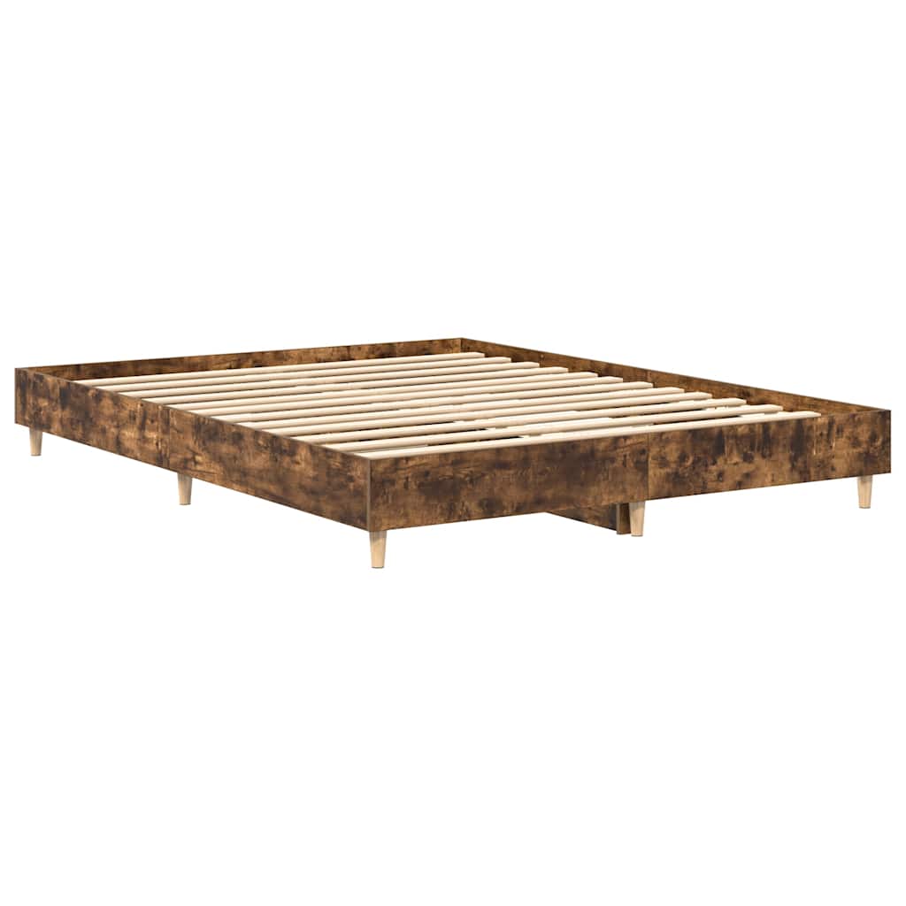 Cadre de lit sans matelas chêne fumé 150x200 cm bois ingénierie - XIOS