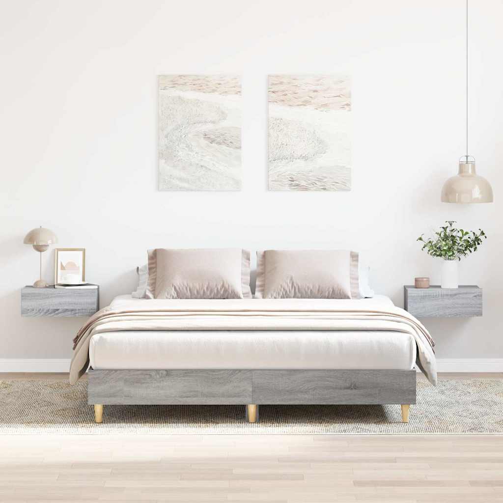 Cadre de lit sans matelas sonoma gris 150x200 cm - XIOS