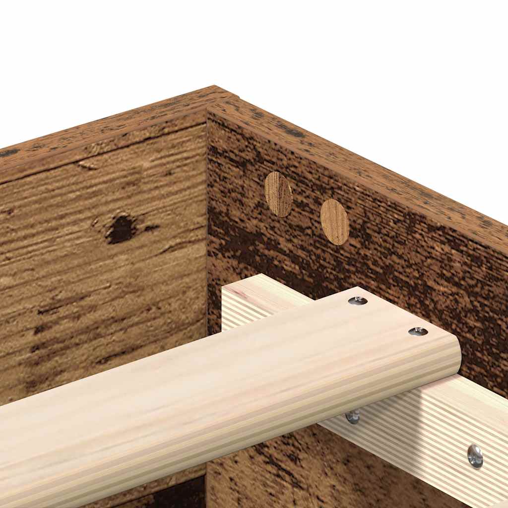 Cadre de lit sans matelas vieux bois 150x200 cm bois ingénierie - XIOS