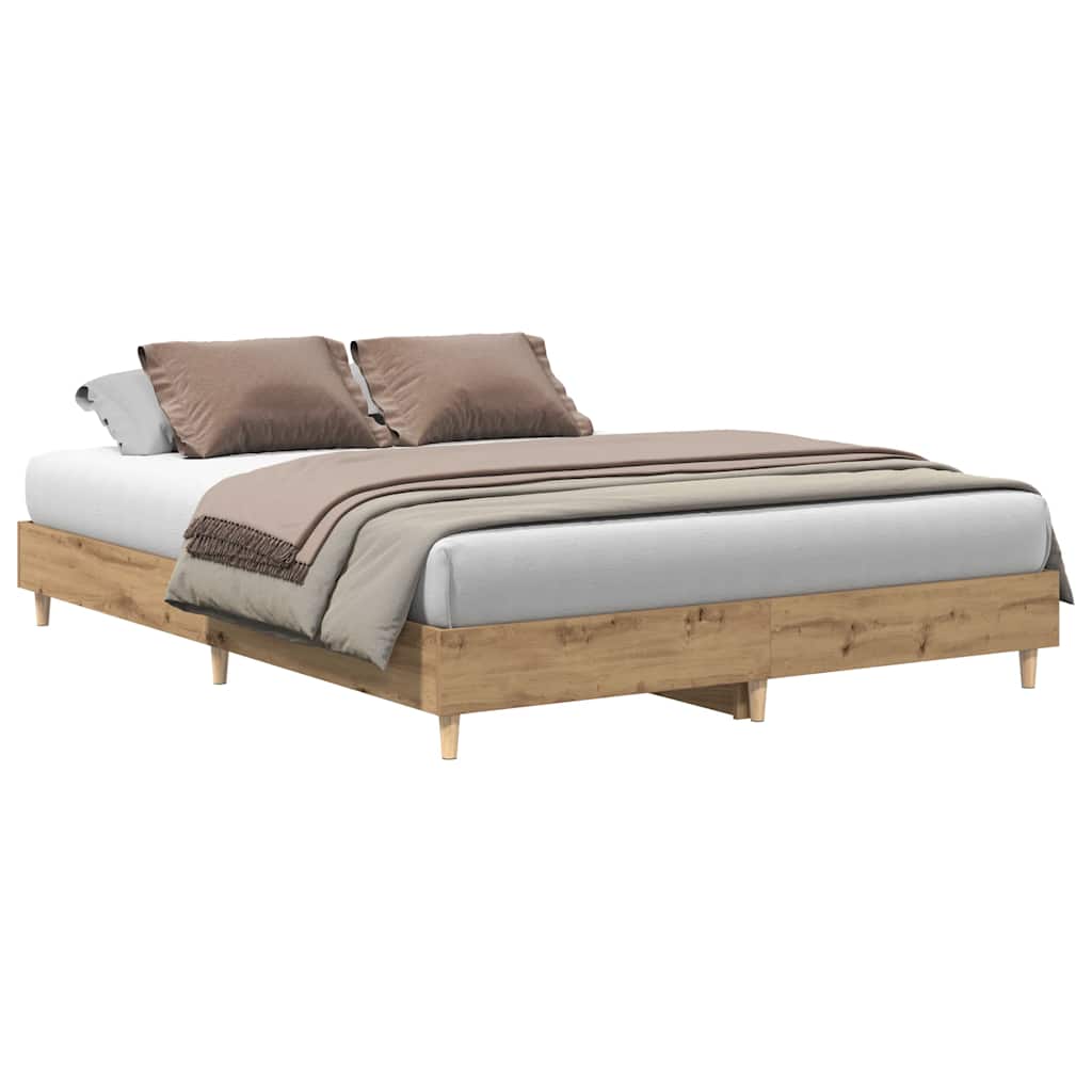 Cadre de lit sans matelas chêne artisanal 150x200 cm - XIOS