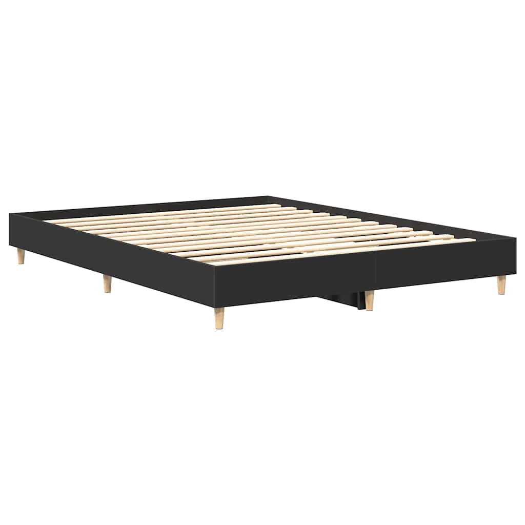 Cadre de lit sans matelas noir 140x200 cm bois d'ingénierie - XIOS