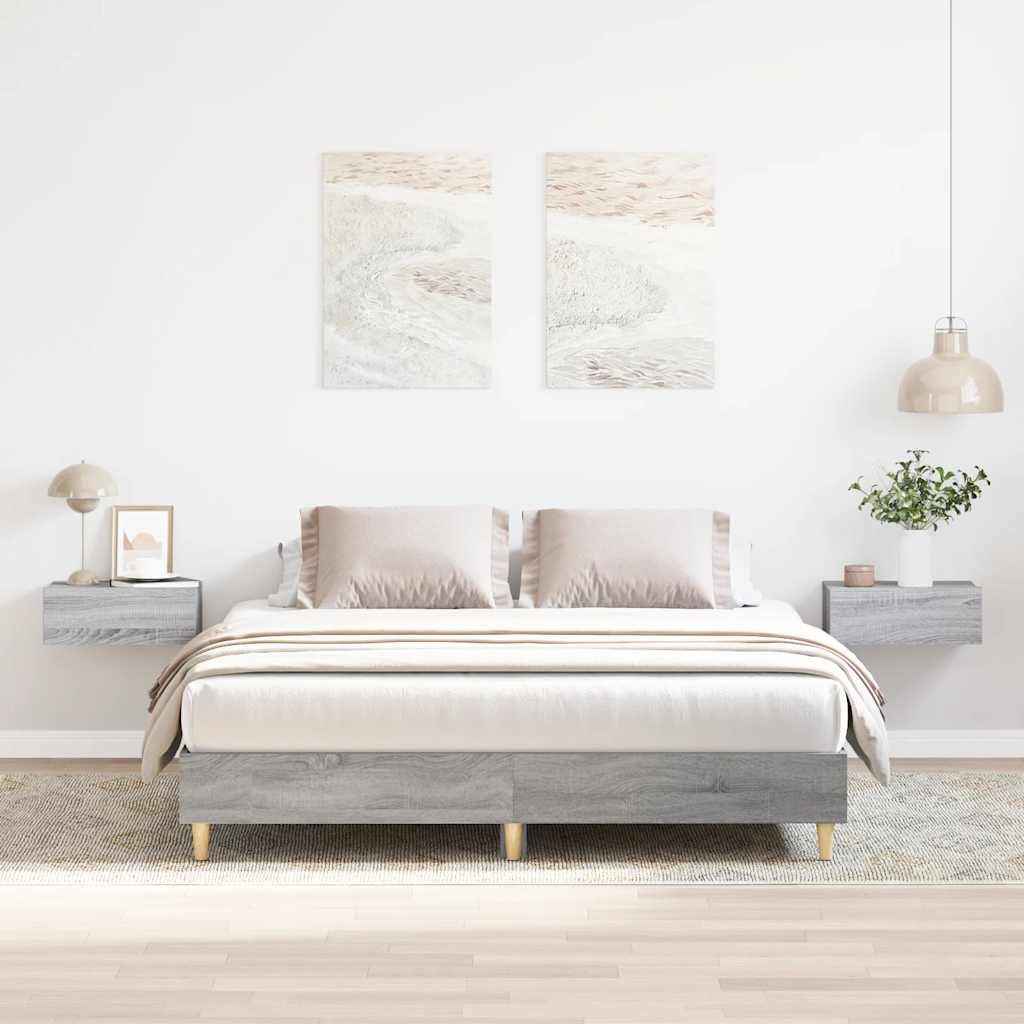 Cadre de lit sans matelas sonoma gris 140x200 cm - XIOS