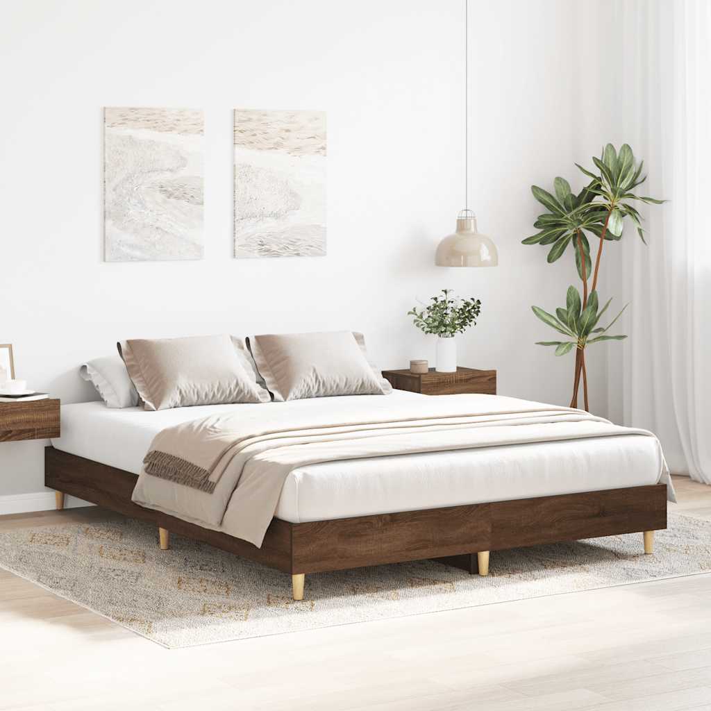 Cadre de lit sans matelas chêne marron 140x200 cm - XIOS