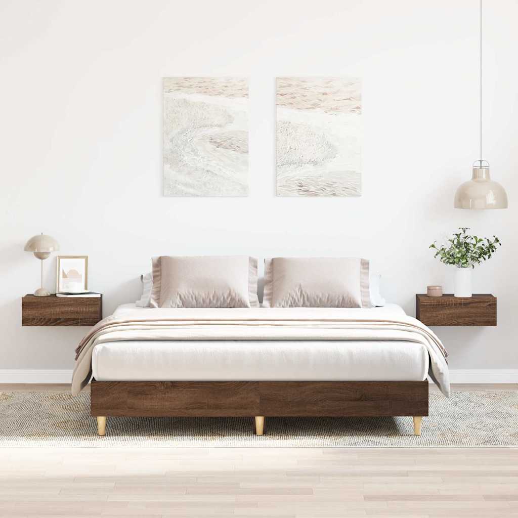Cadre de lit sans matelas chêne marron 140x200 cm - XIOS