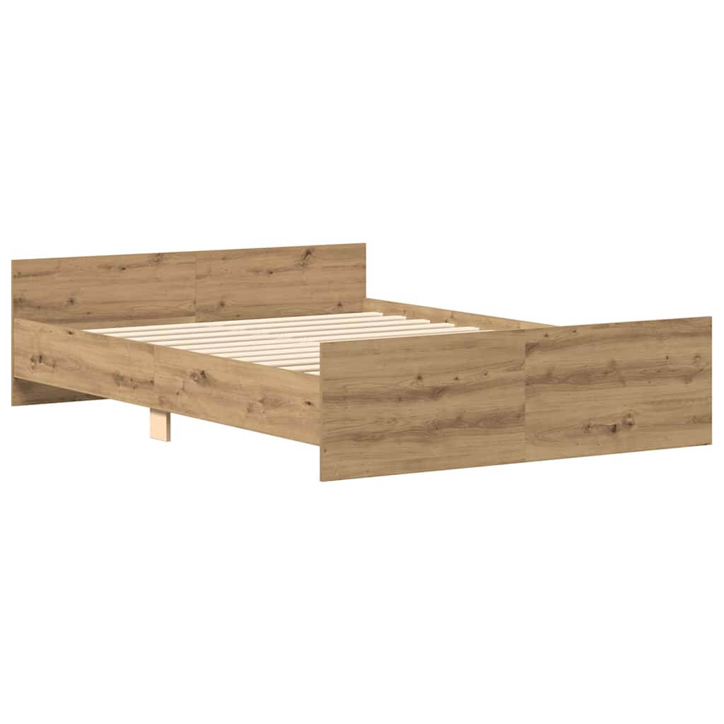Cadre de lit sans matelas chêne artisanal 140x200 cm - XIOS