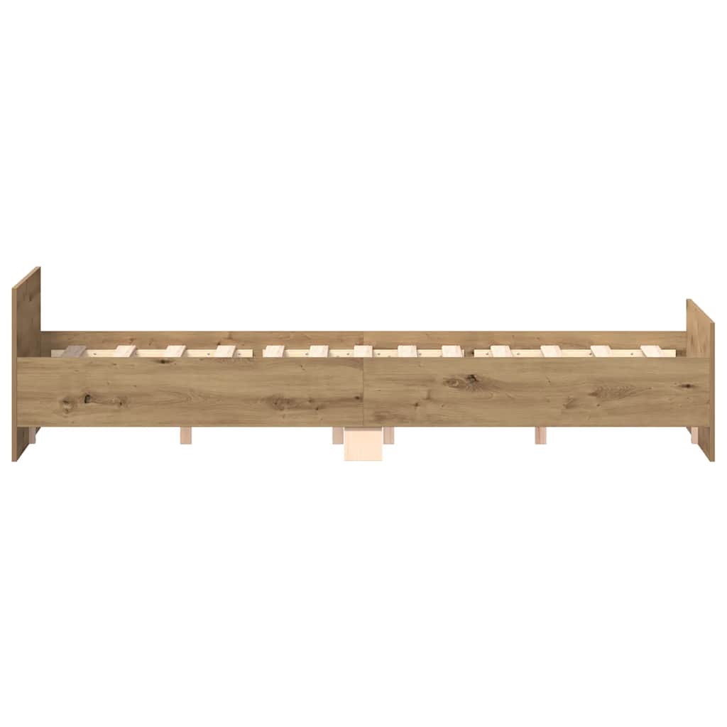 Cadre de lit sans matelas chêne artisanal 140x200 cm - XIOS